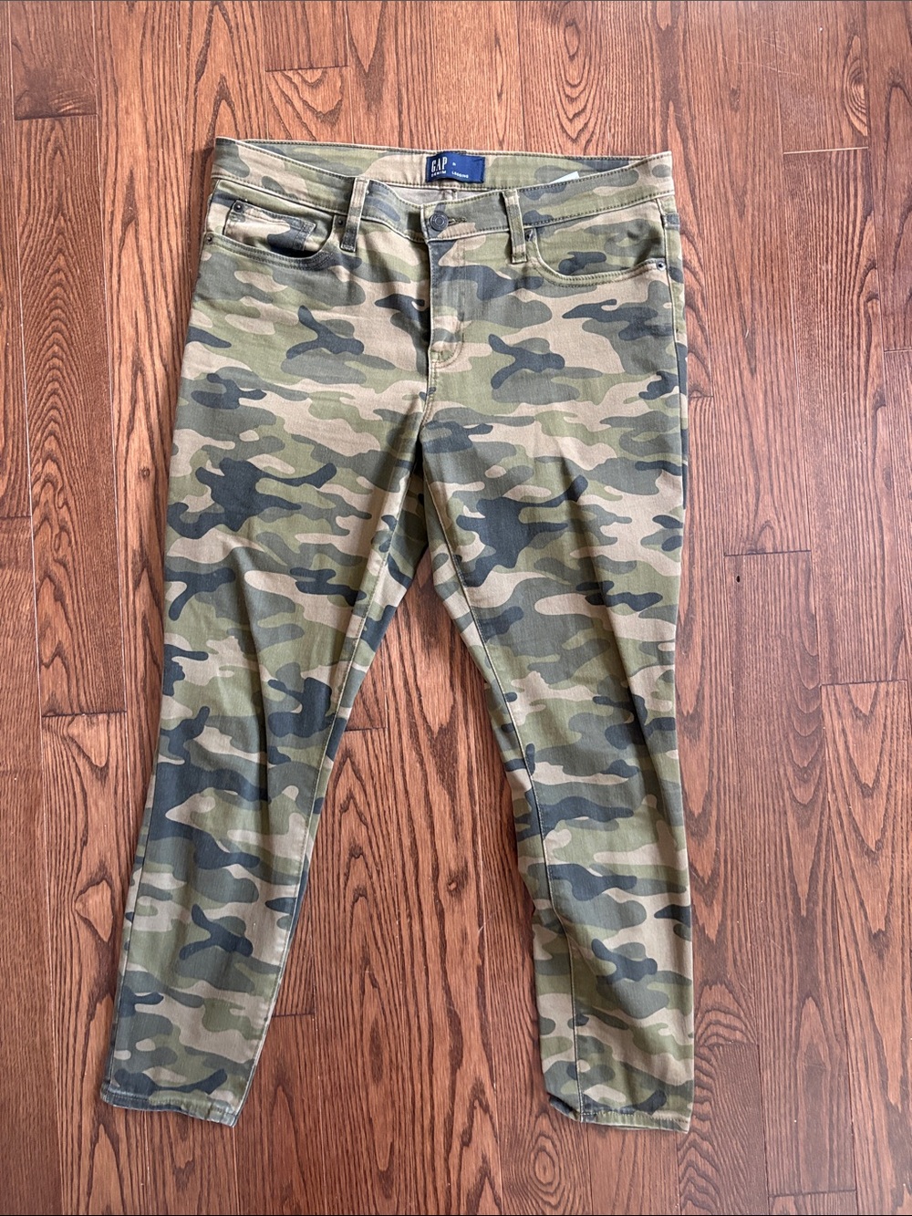 GAP Women's Camo Skinny Jeans - Green Multi